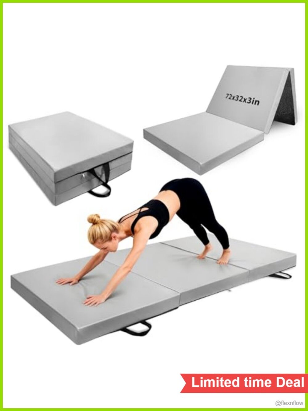 3 Inch Extra Thick Yoga Mat Non-Slip Foldable Workout Mat for Pilates Fitness